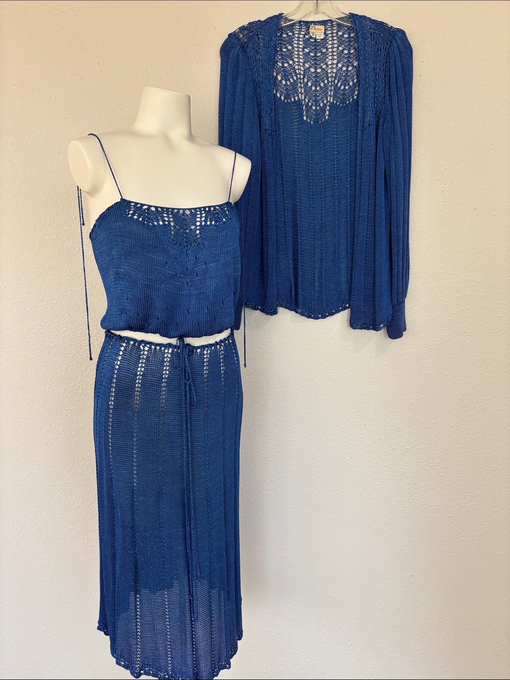 WOW! Royal Blue Crochet Skirt Set